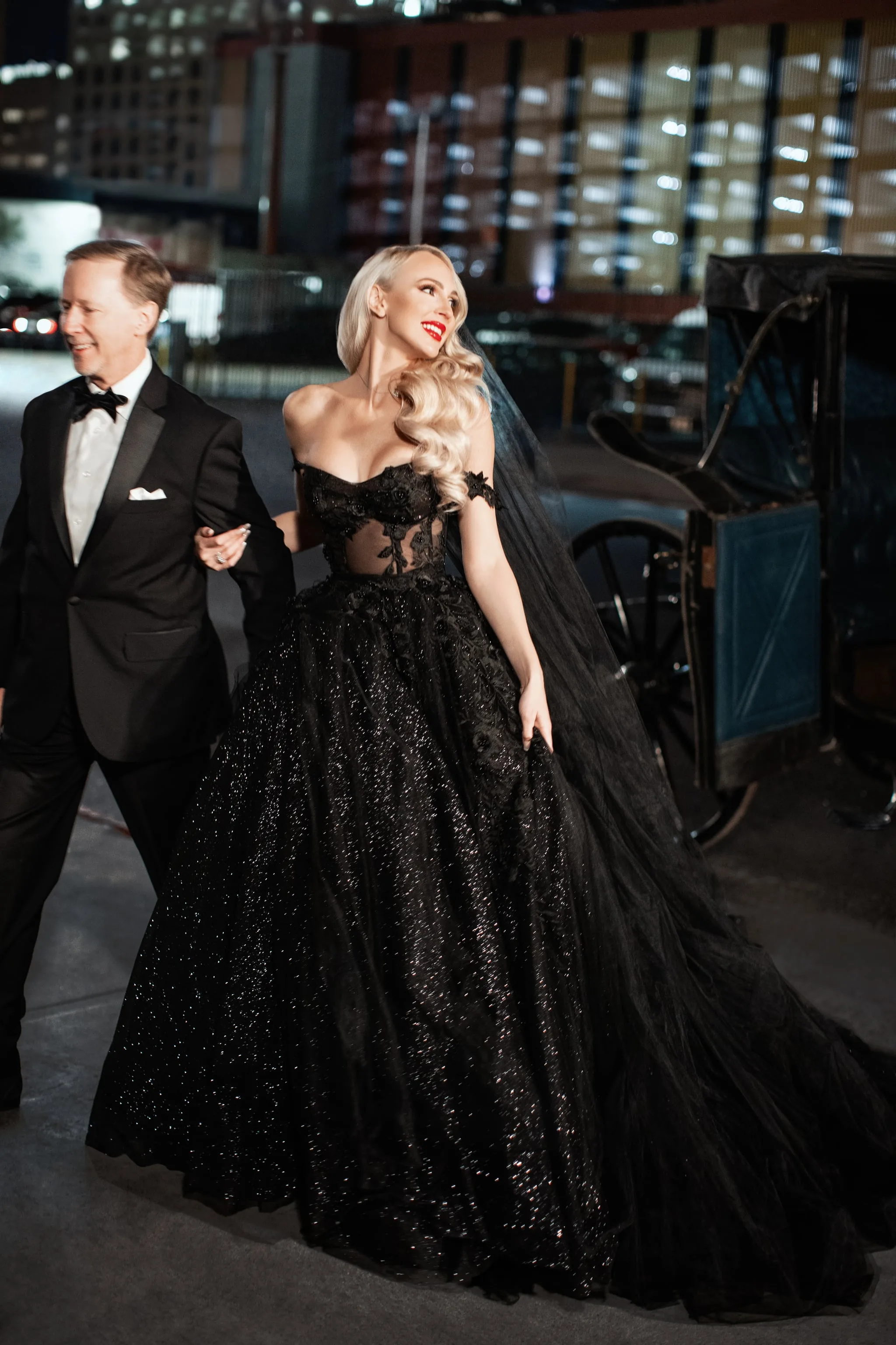 Fashion, Shopping & Style | Selling Sunset: Christine's Black Wedding Dress Included a 22-Foot Veil Fit For a "Gothic Barbie" | POPSUGAR Fashion Photo 5