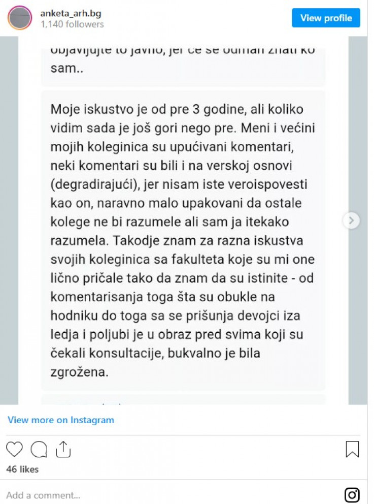 Objava na Instagramu