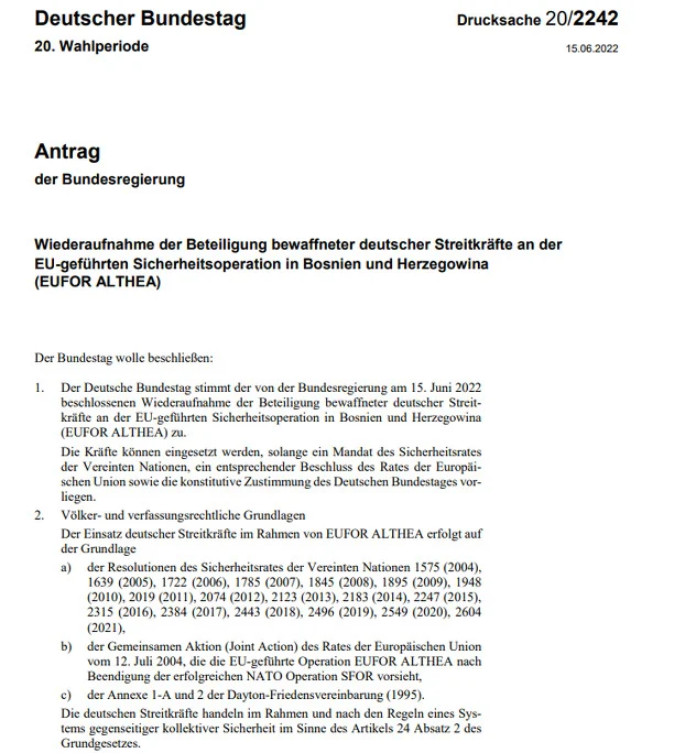 Bundestag u petak glasa o rezoluciji za BiH, odlučivat će se i o dolasku njemačkih vojnika