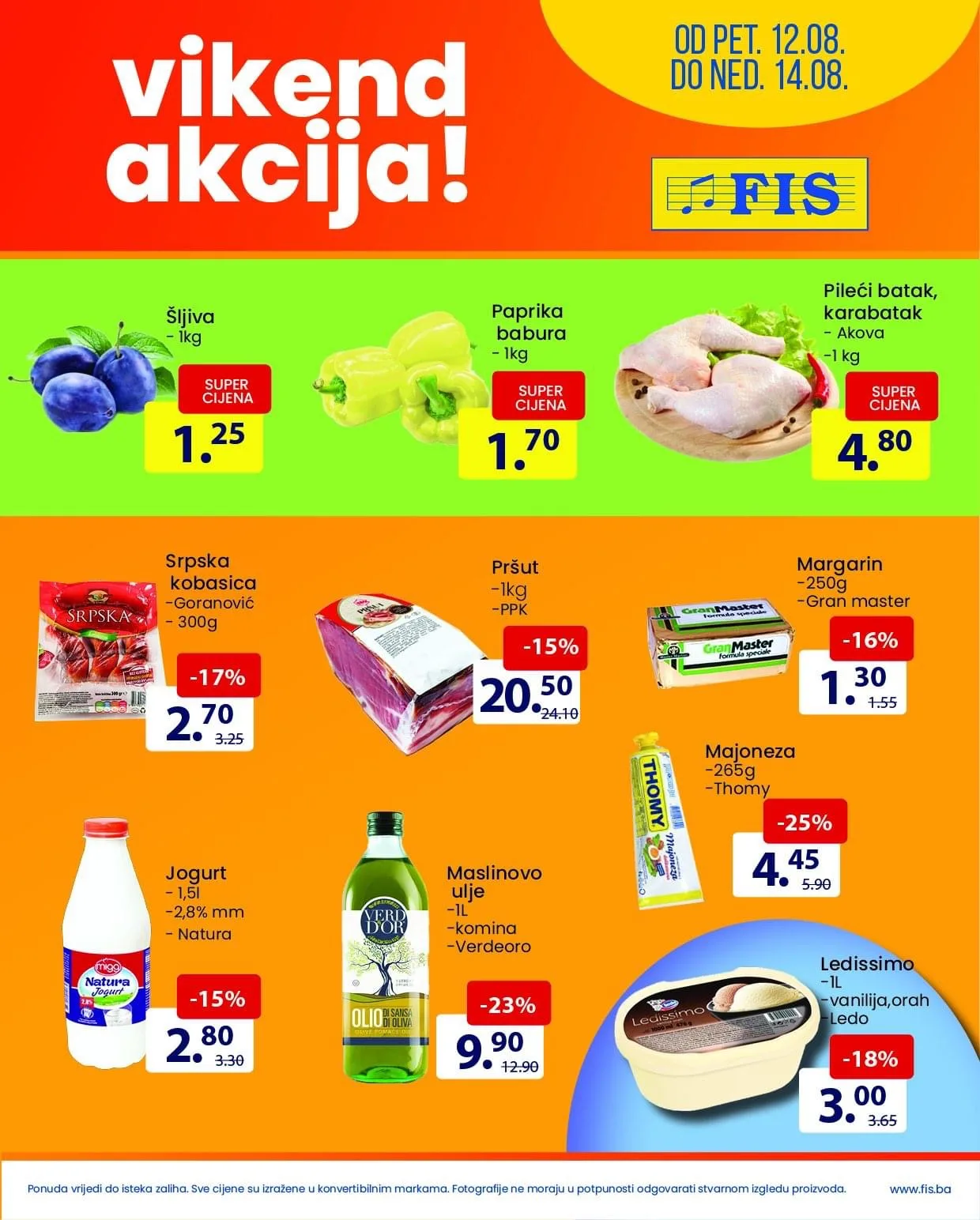 FIS Vikend akcija AVGUST 2022 NAJNOVIJA akcija od 12.8. do 14.8.2022 2