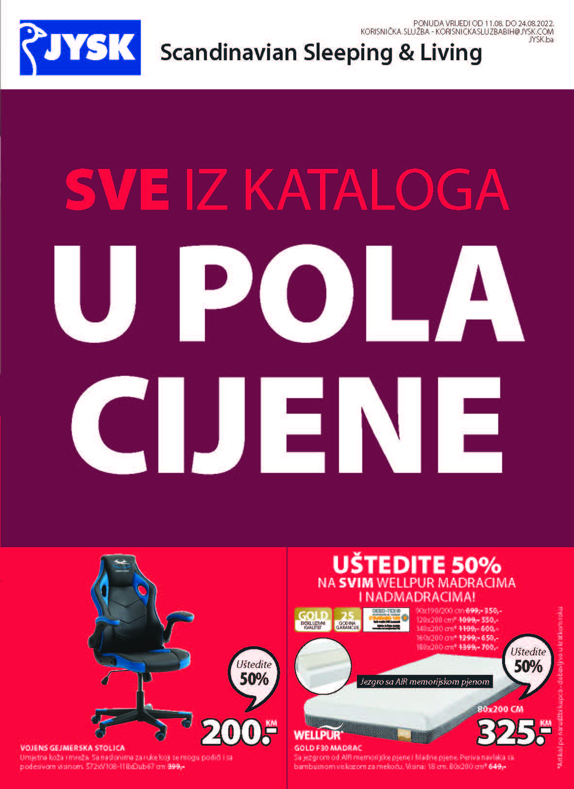 JYSK Katalog BiH AVGUST 2022 SVE u POLA cijene do 24.8.2022. Page 02