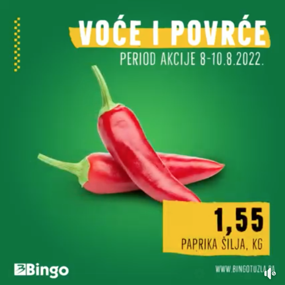 BINGO Akcija AVGUST 2022 ekatalozi.com Super ponuda voca i povrca 8.8. do 10.8.2022 2
