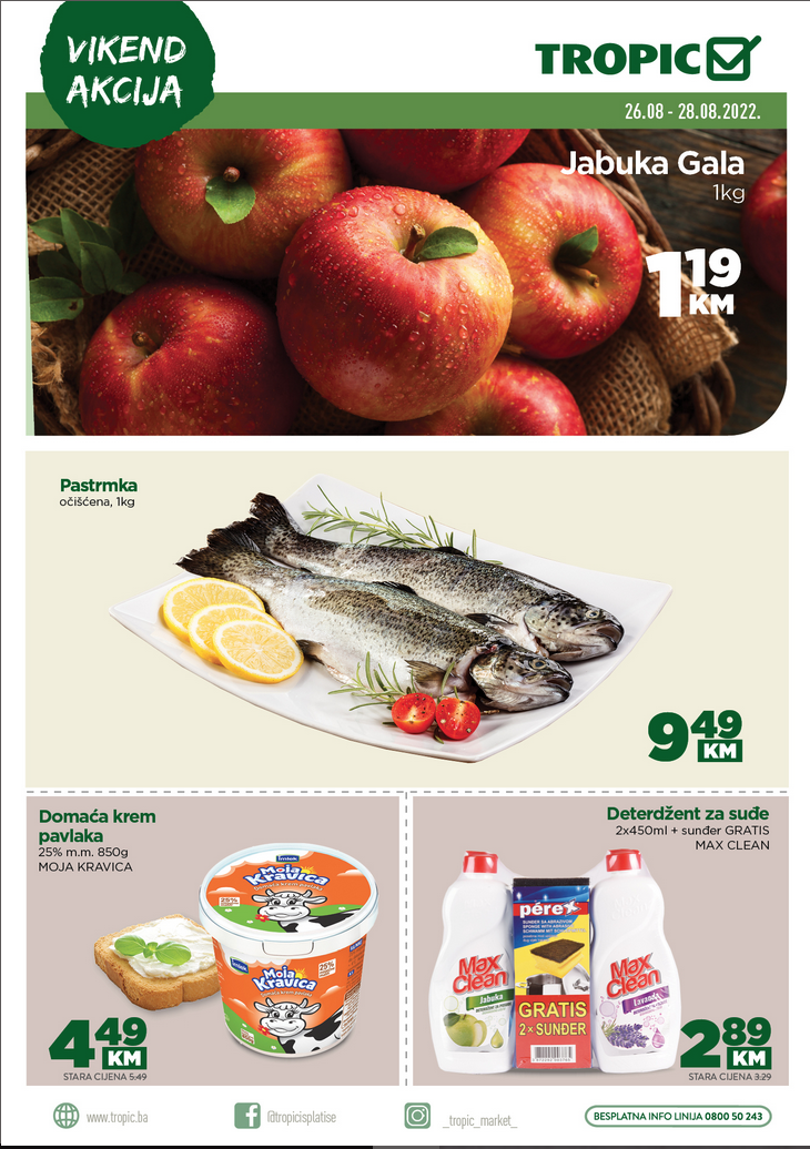 TROPIC vikend akcija AVGUST 2022 odlicna ponuda od 26.8. do 28.8.2022