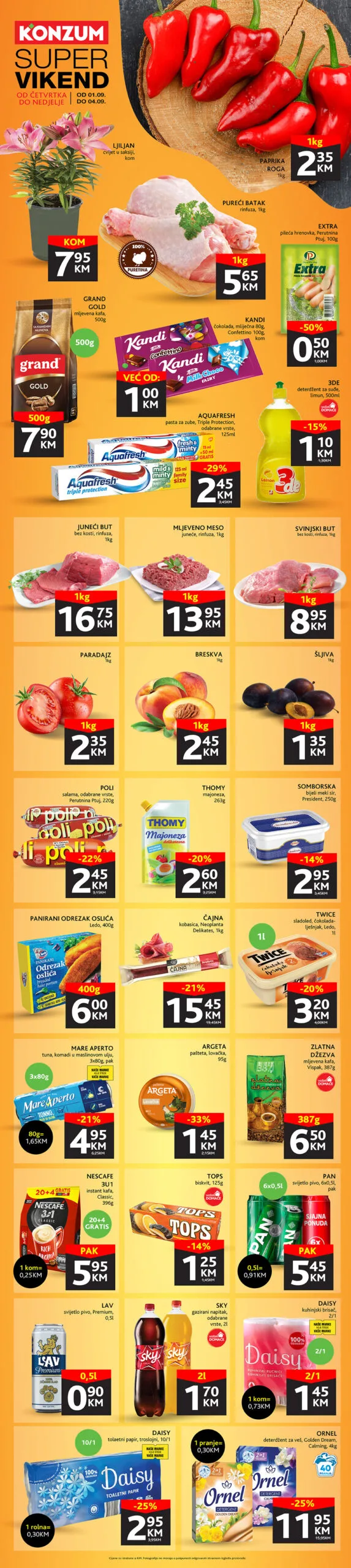 KONZUM vikend akcija SEPTEMBAR 2022 ekatalozi.com super popusti od 1.9. do 4.9 2