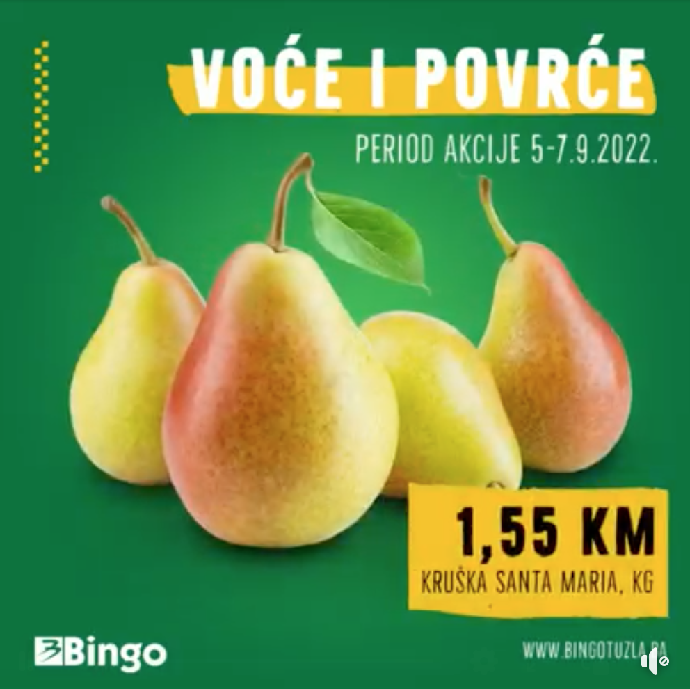BINGO akcija voce i povrce SEPTEMBAR 2022 ekatalozi.com snizenje od 5.9. do 7.9.2022 2