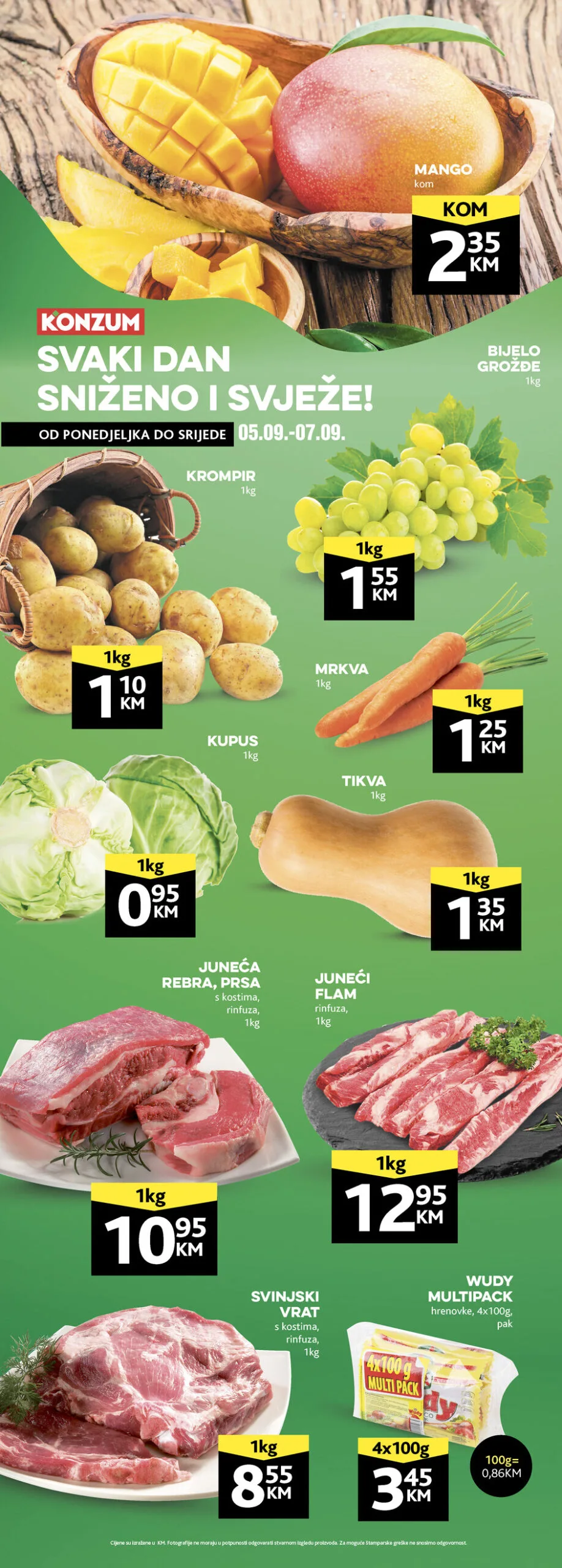 KONZUM pocetak sedmice snizeno i svjeze SEPTEMBAR 2022 ekatalozi.com od 5.9. do 7.9 2