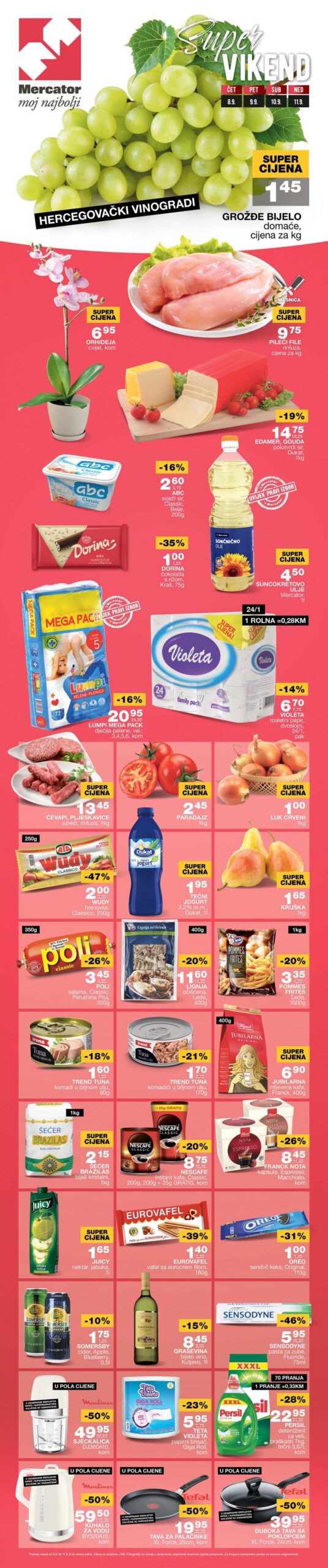 MERCATOR vikend akcija SEPTEMBAR 2022 ekatalozi.com super cijene od 8.9. do 11.9.2022 2