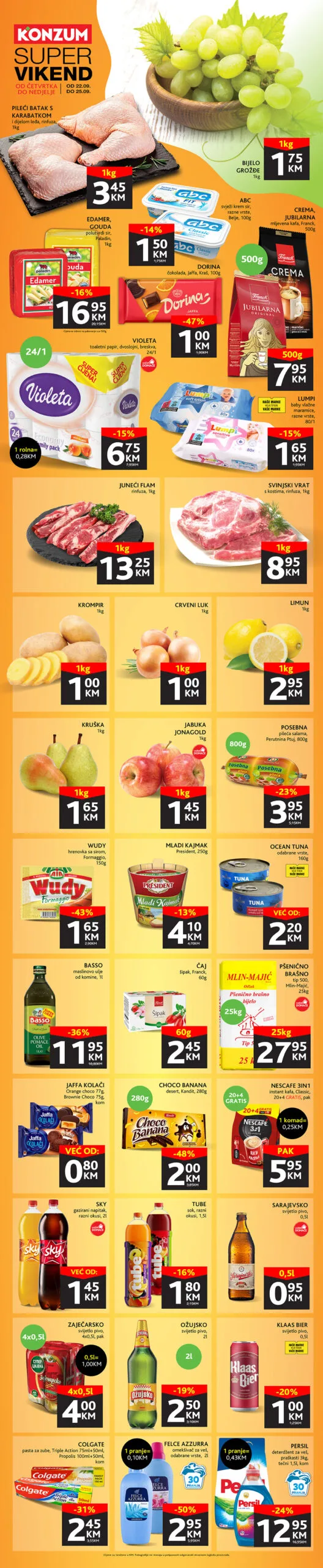 KONZUM vikend akcija svjeze meso voce i povrce prehrana hemija i kozmetika 22.9. do