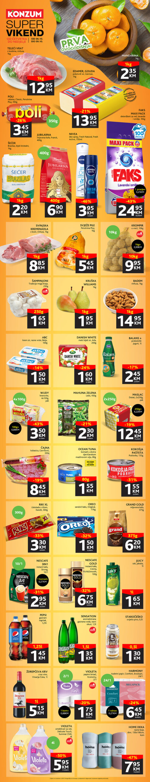 KONZUM vikend akcija OKTOBAR 2022 novo snizenje od 6.10. do 9.10.2022 2