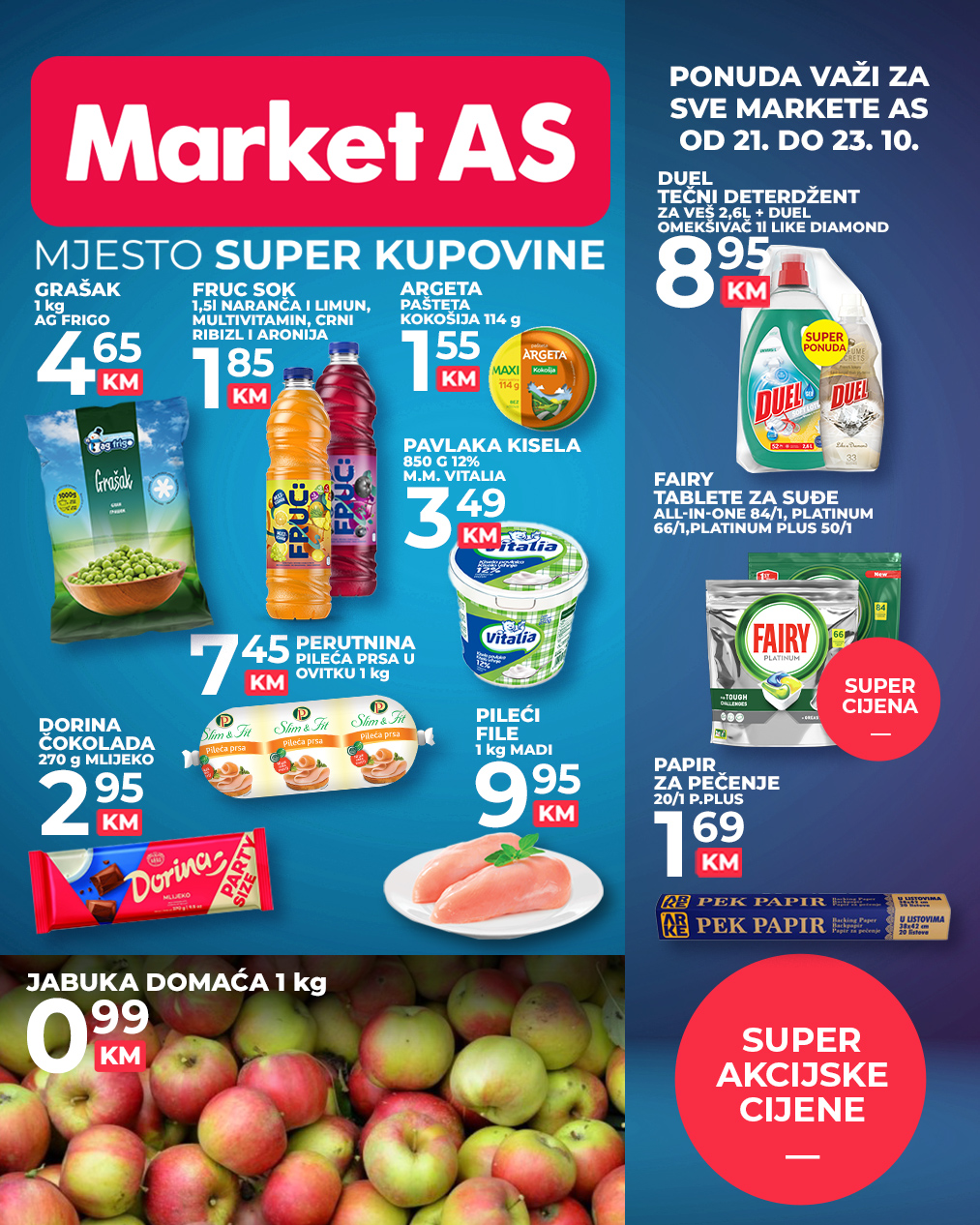 MARKET AS vikend akcija OKTOBAR 2022 novo snizenje od 21.10. do 23.10.2022 2