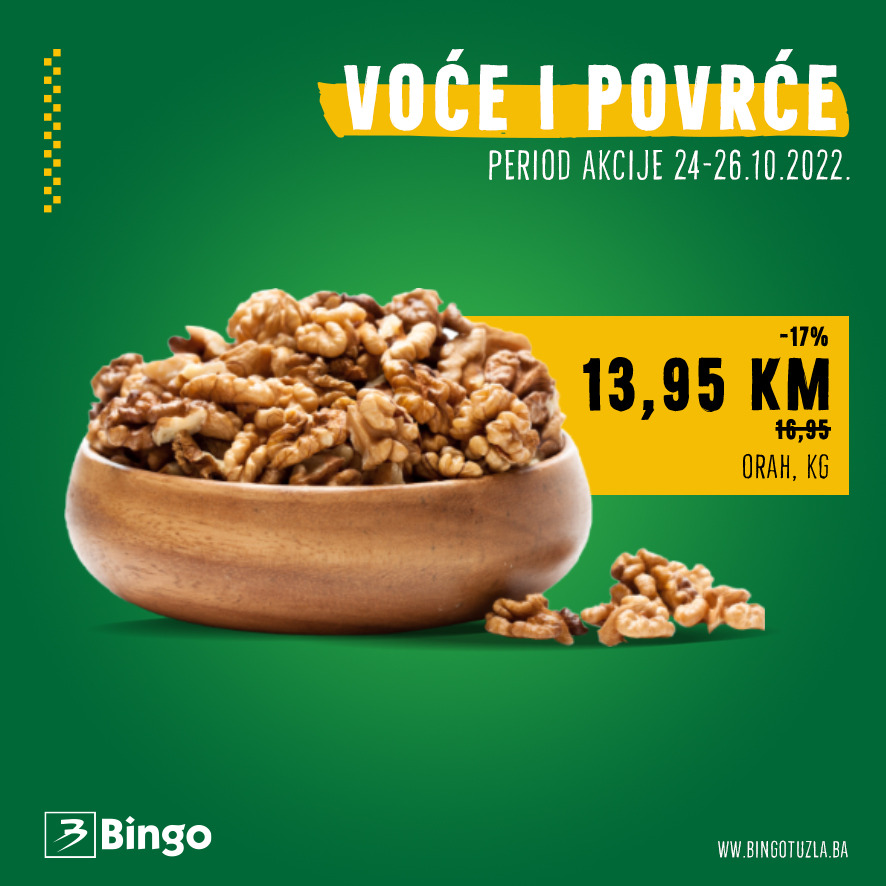 BINGO akcija voce i povrce OKTOBAR 2022 novo snizenje od 25.10. do 26.10.2022 2