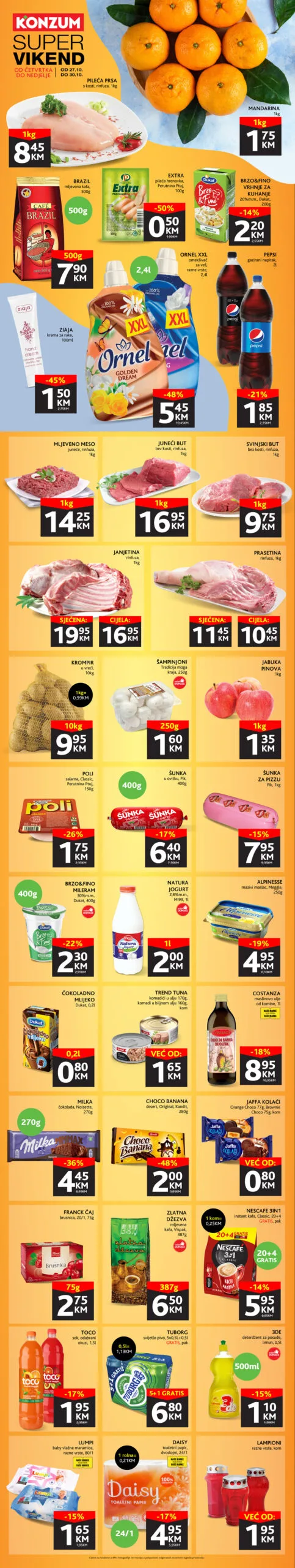 KONZUM vikend akcija OKTOBAR 2022 nova akcija od 27.10. do 30.10.2022 2