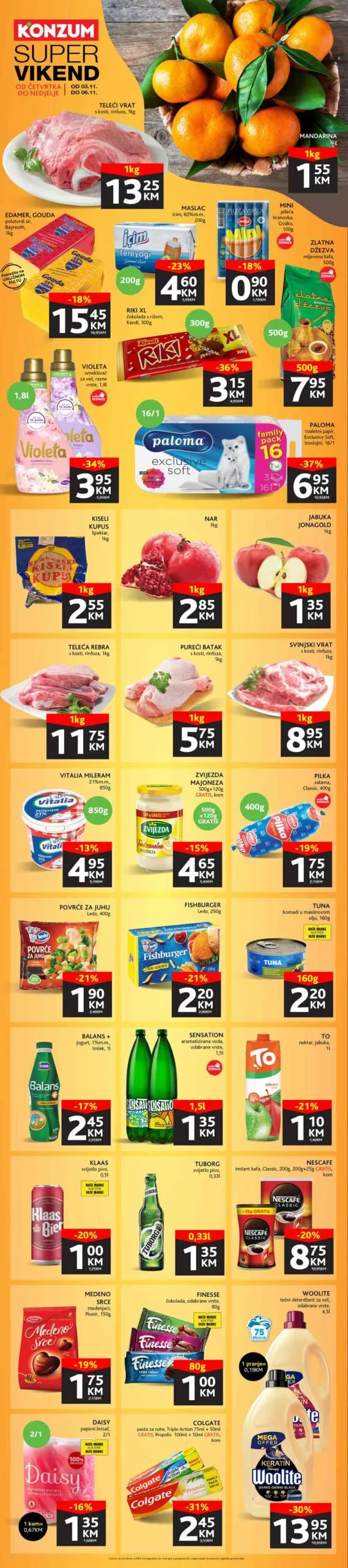 KONZUM vikend akcija NOVEMBAR 2022 nove snizene cijene od 3.11. do 6.11.2022 2