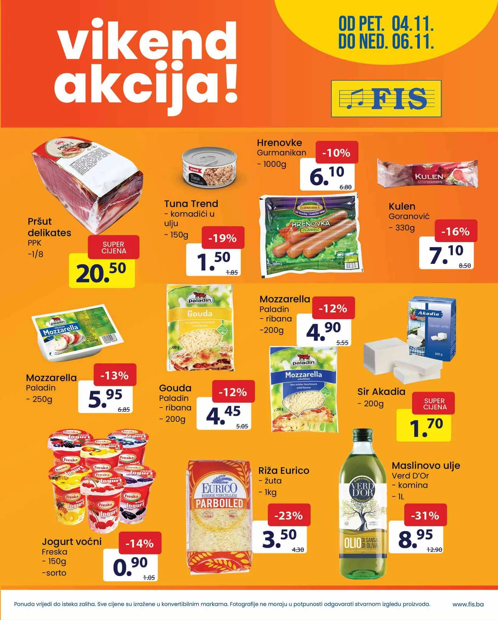 FIS vikend akcija NOVEMBAR 2022 novo snizenje odo 6.11.2022 2