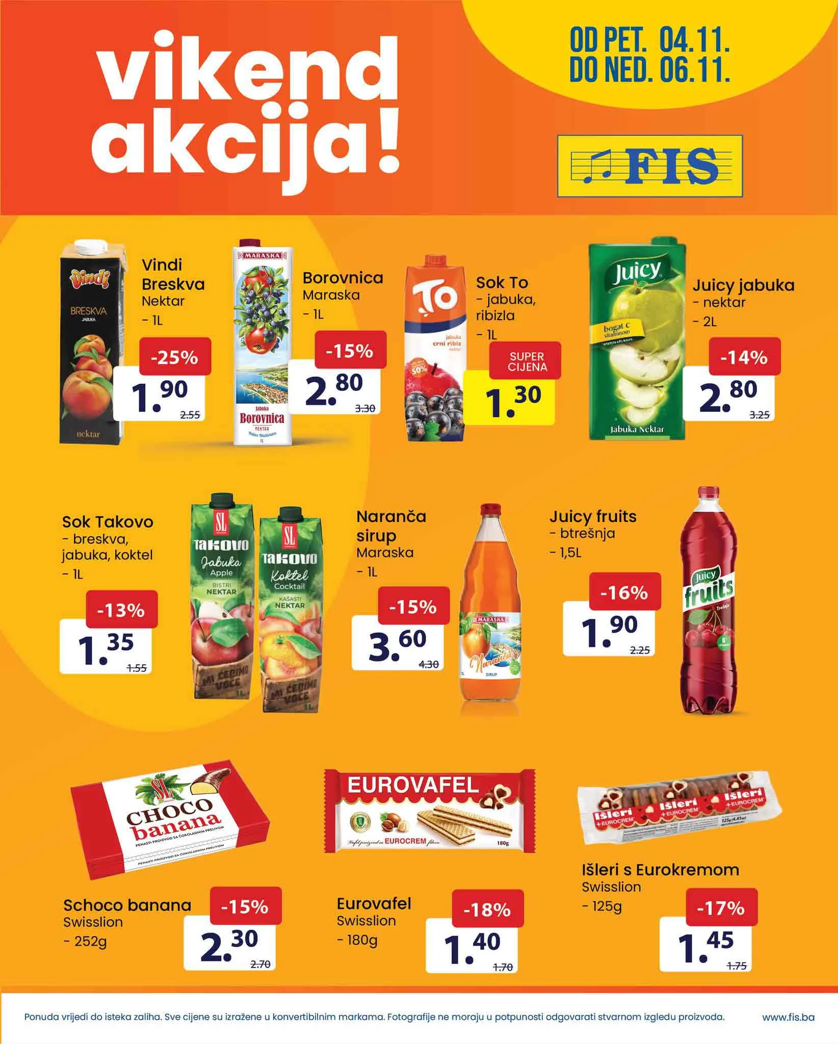 FIS vikend akcija NOVEMBAR 2022 novo snizenje odo 6.11.2022 3