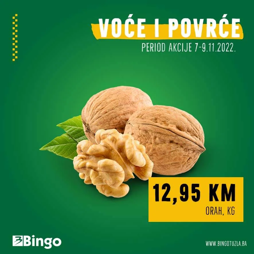 BINGO akcija voce i povrce NOVEMBAR 2022 snizenje od 7.11. do 9.11.2022 2