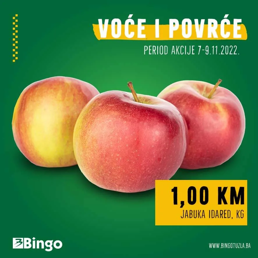 BINGO akcija voce i povrce NOVEMBAR 2022 snizenje od 7.11. do 9.11.2022 3