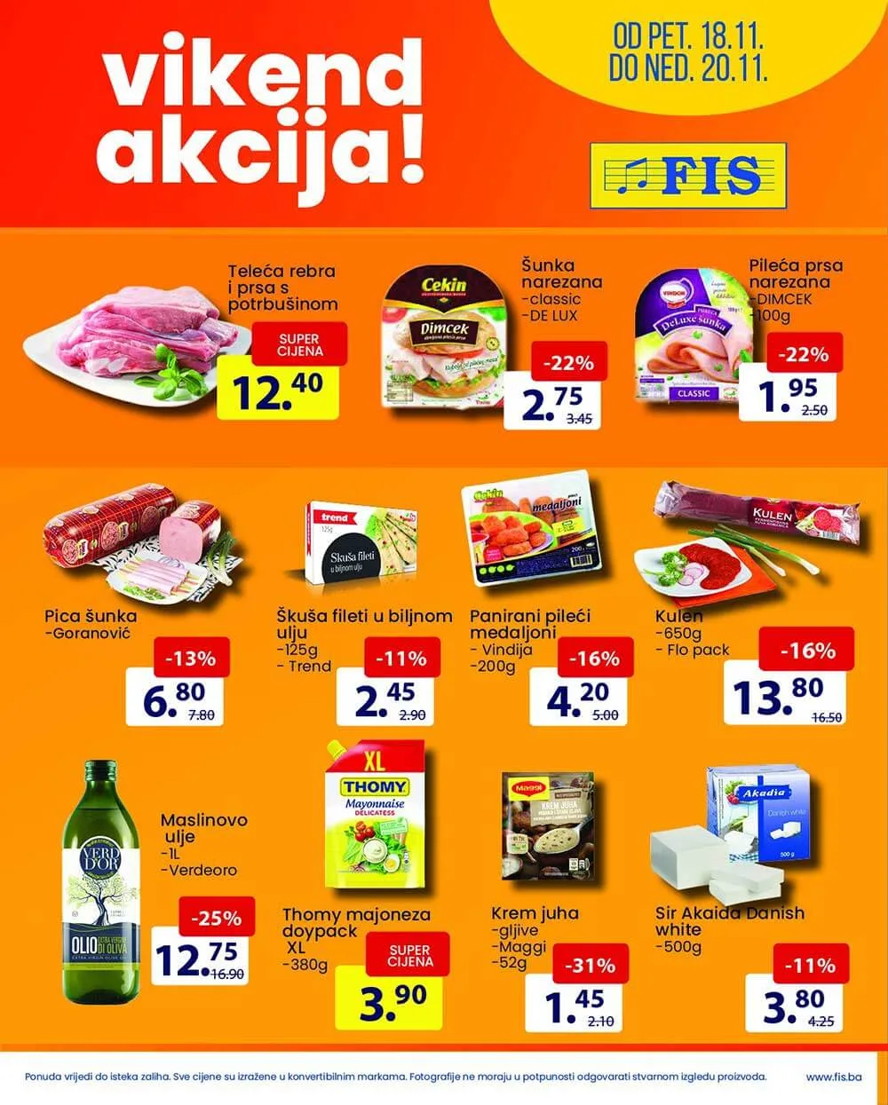 FIS vikend akcija NOVEMBAR 2022 nova snizenja od 18.11. do 20.11.2022 2