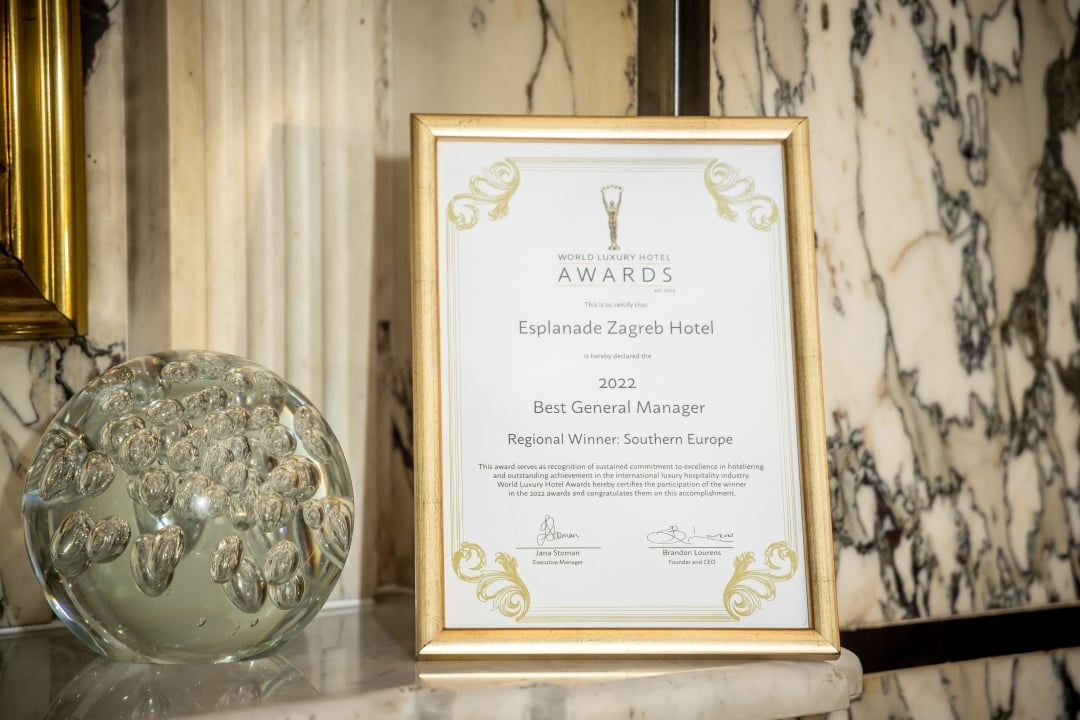 Generalni direktor hotela Esplanade, Ivica Max Krizmanić, dobitnik najuglednije nagrade iz svijeta hotelijerstva