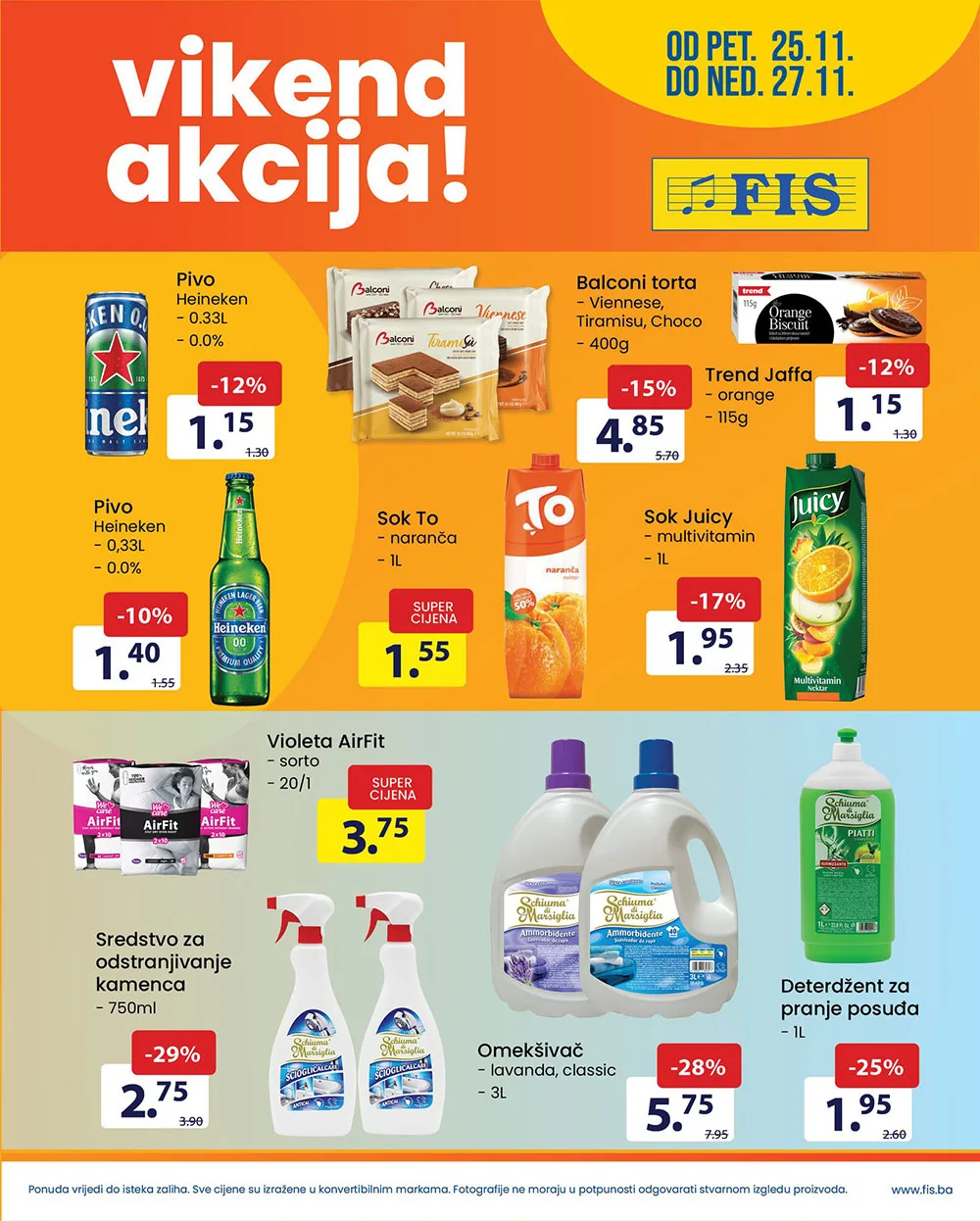 FIS vikend akcija NOVEMBAR 2022 super snizenje od 25.11. do 27.11.2022 2