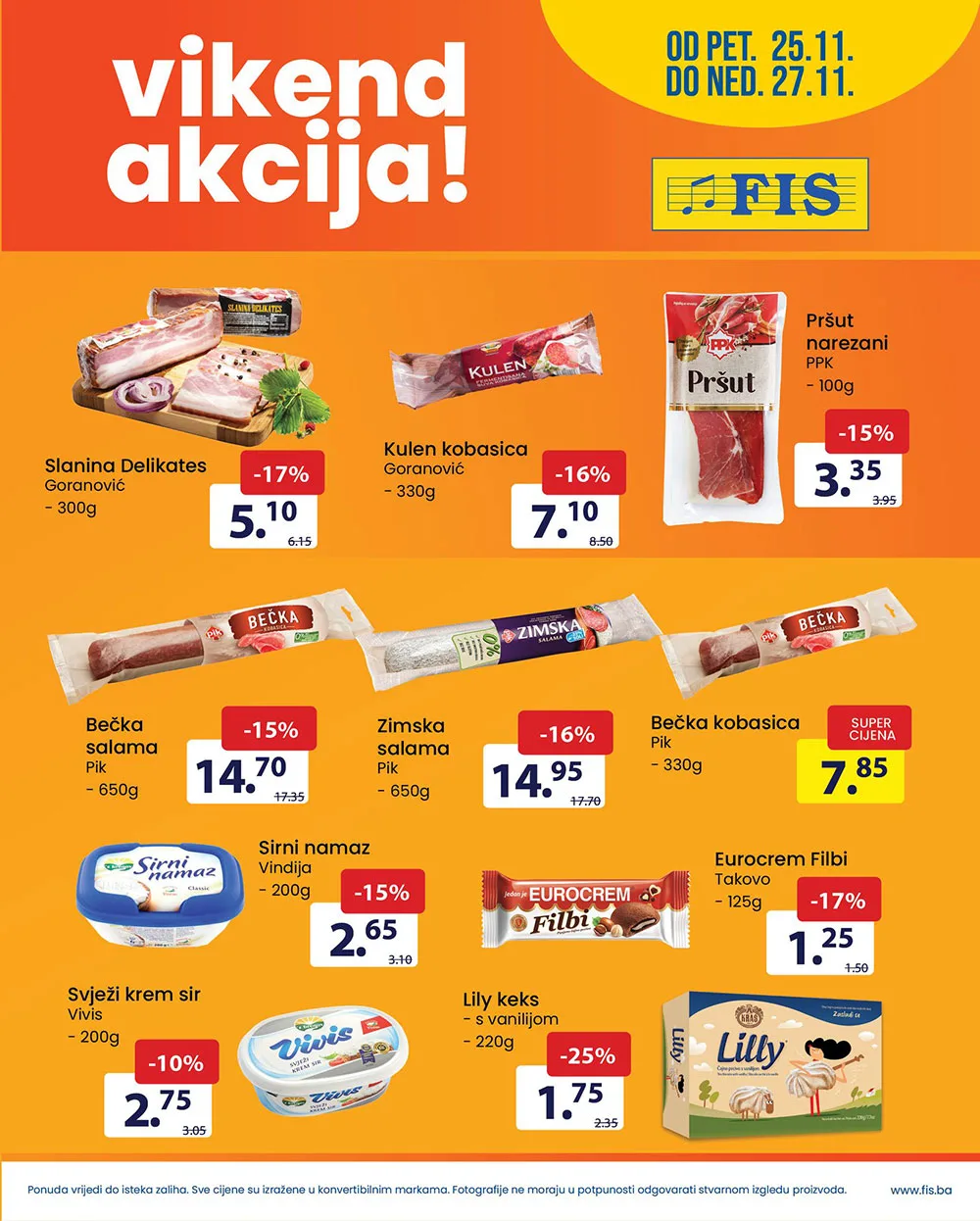 FIS vikend akcija NOVEMBAR 2022 super snizenje od 25.11. do 27.11.2022 3