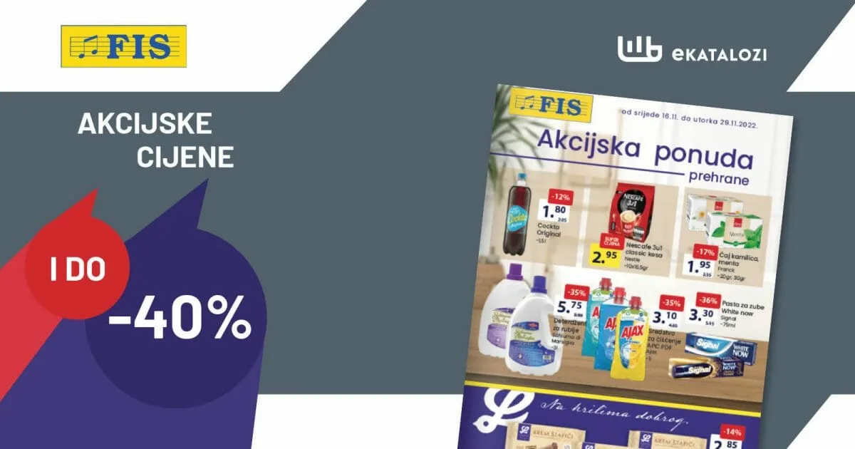 FIS katalog prehrane i hemije NOVEMBAR 2022 super cijene od 16.11. do 29.11.2022 1