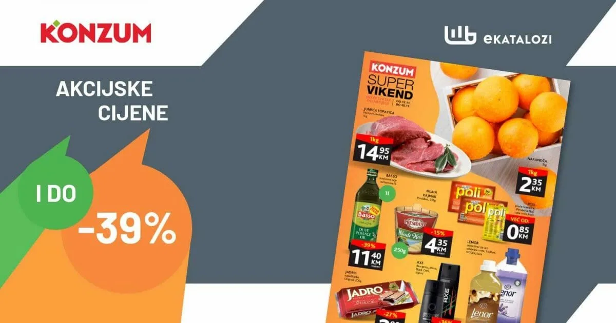 KONZUM vikend akcija NOVEMBAR 2022 nove cijene od 17.11. do 20.11 1