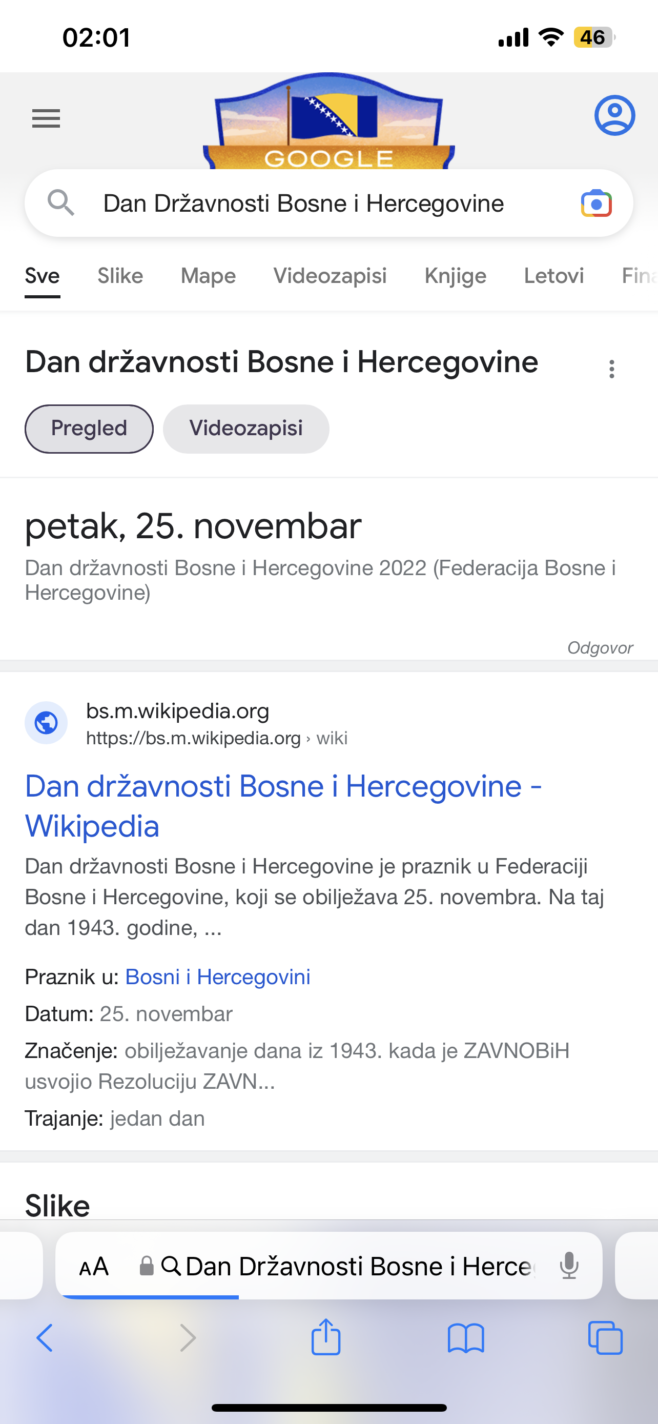Pogledajte kako je Google obilježio Dan državnosti BiH