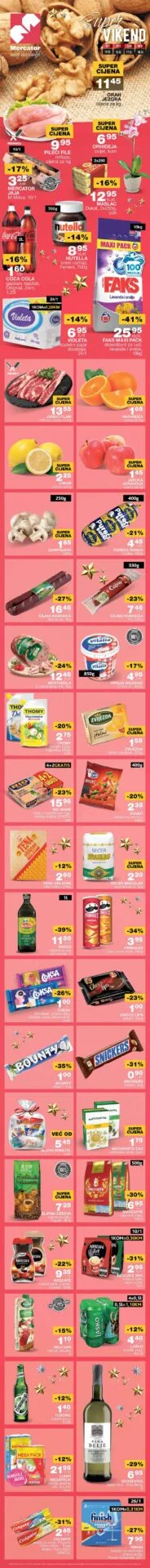 MERCATOR vikend akcija DECEMBAR 2022. Akcija traje od 15.12. do 18.12.2022.MERCATOR Vikend akcija
