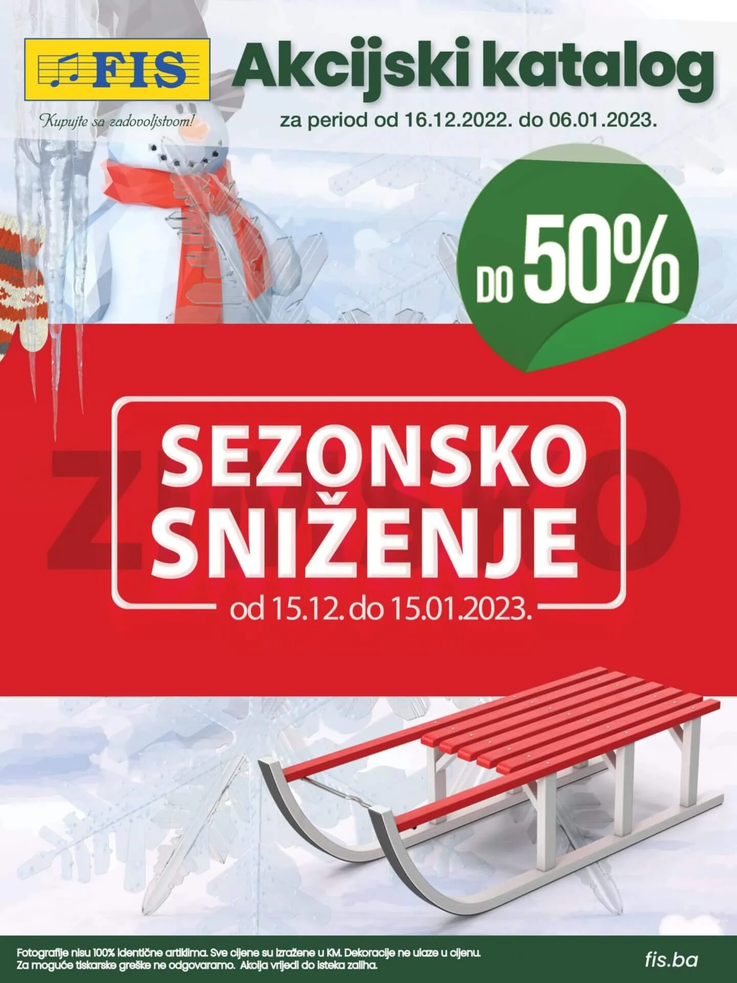 FIS sezonsko snizenje DECEMBAR i JANUAR 2023. Akcija do 50FIS katalog 01