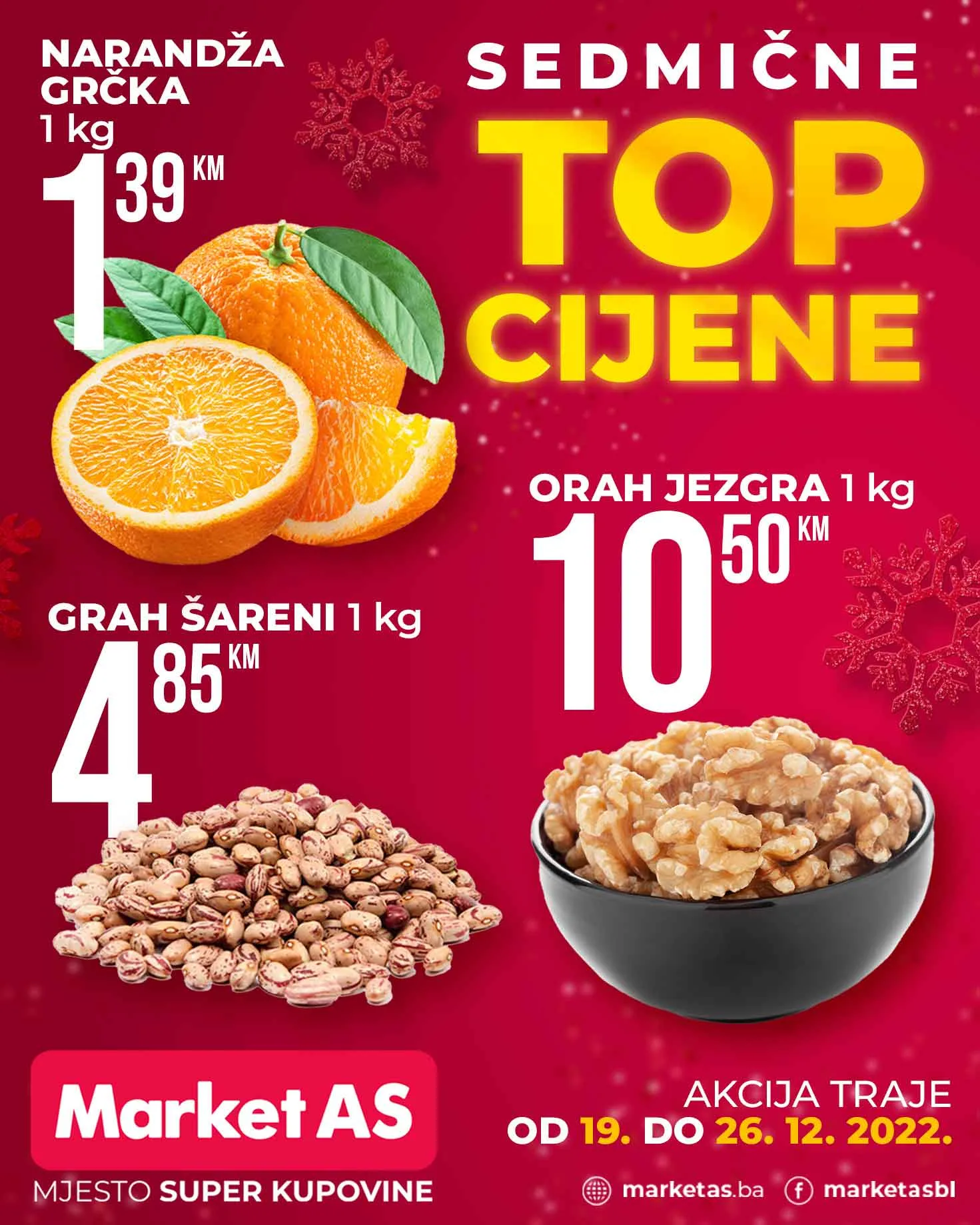 MARKET AS akcija decembar 2022. Top cijene do 26.12.2022.MARKET AS akcija