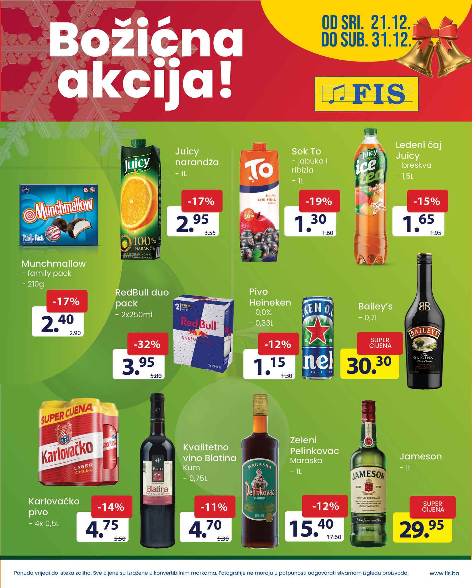 FIS Bozicna akcija DECEMBAR 2022. Snizenje traje do 31.12.2022.FIS akcija 03