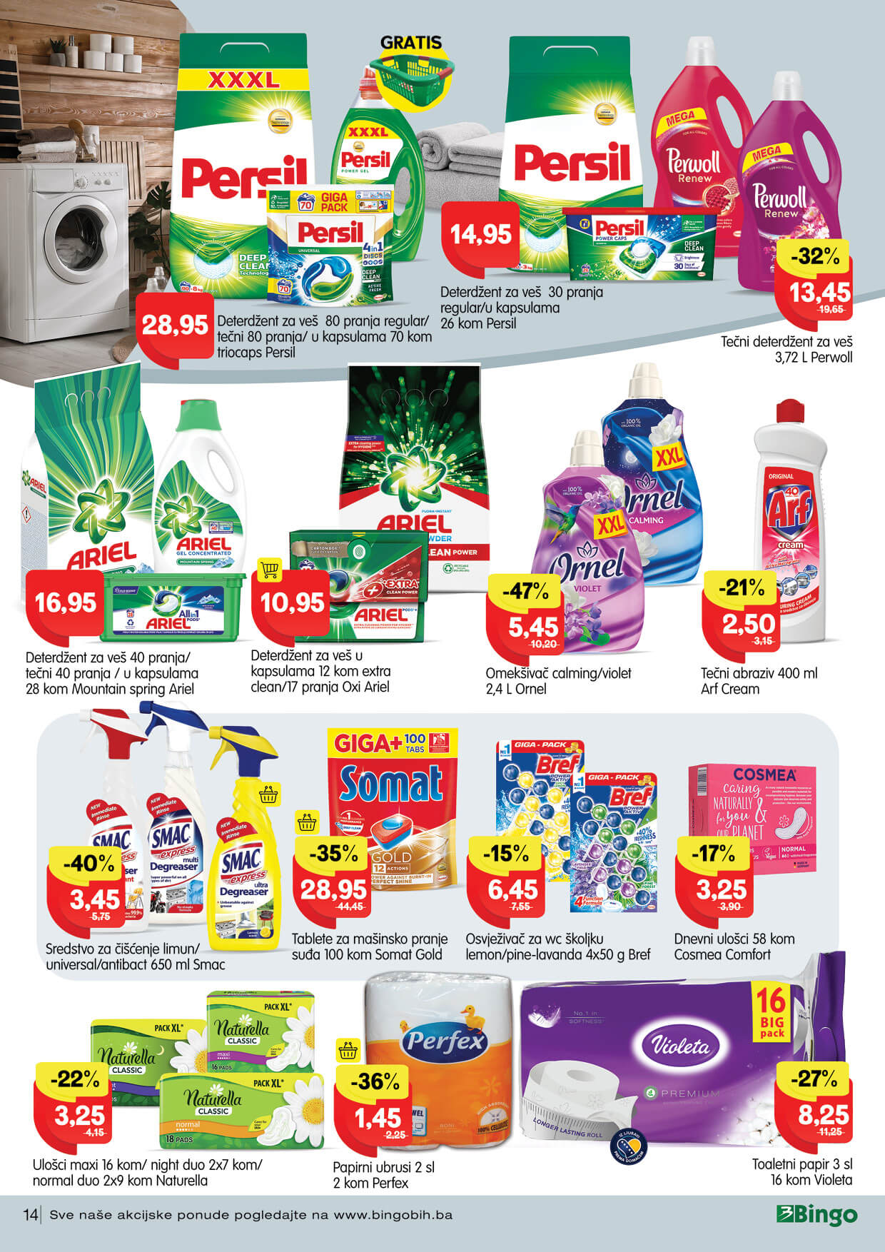 BINGO akcija JANUAR 2023. Snizenje traje od 3.1. do 15.1.2023.BINGO katalog 14