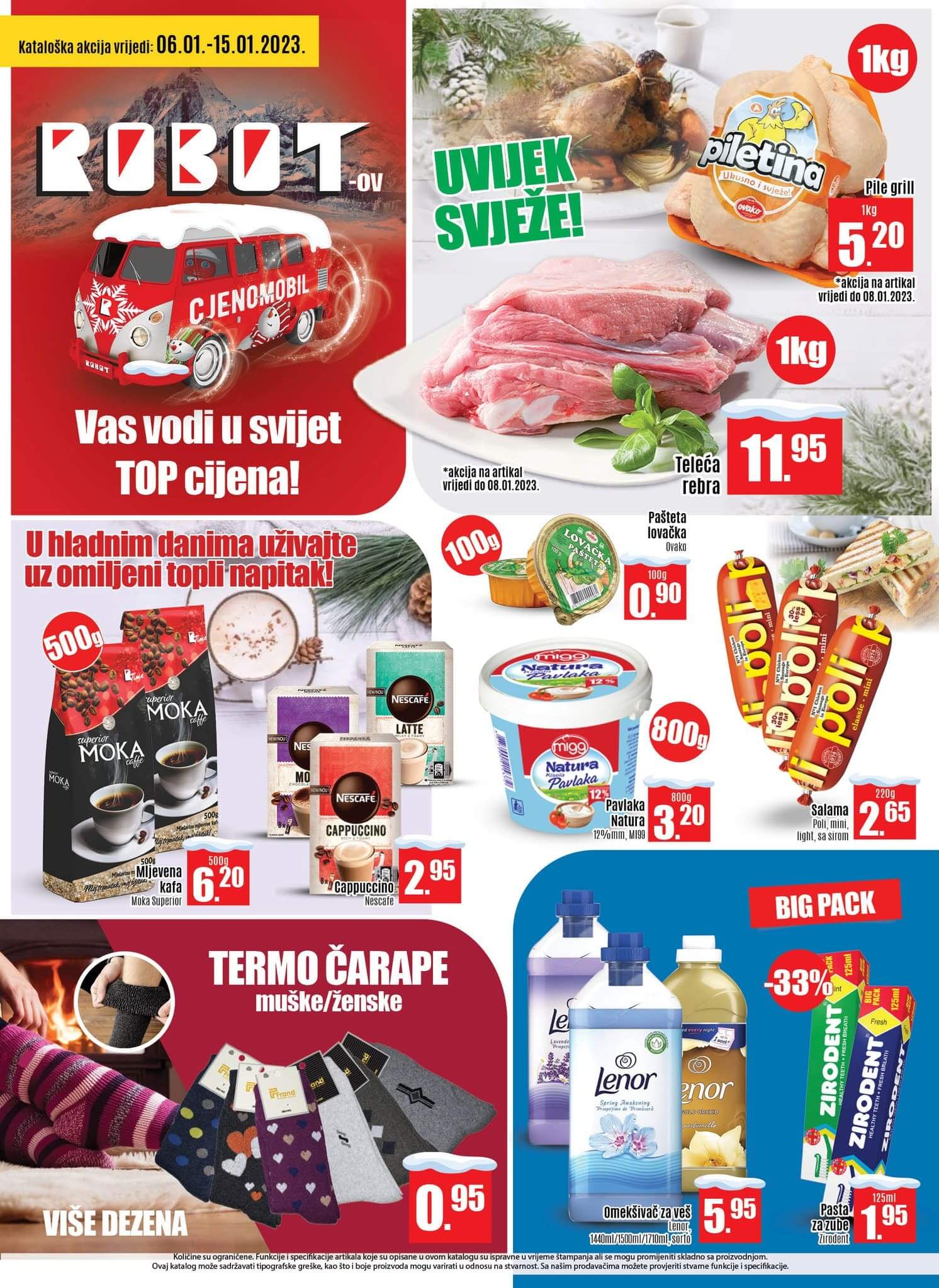 ROBOT akcija JANUAR 2023. Snizenje traje od 6.1. do 15.1.2023. ROBOT katalog 01