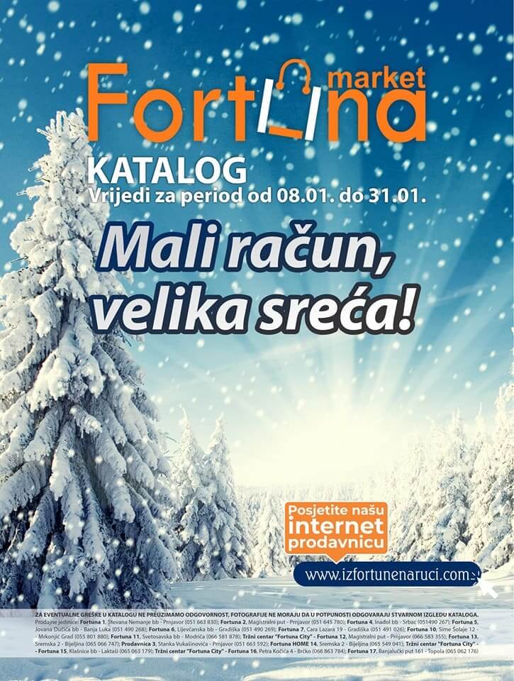 FORTUNA akcija JANUAR 2023. Snizenje traje od 8.1. do 31.1.2023. FORTUNA katalog 01