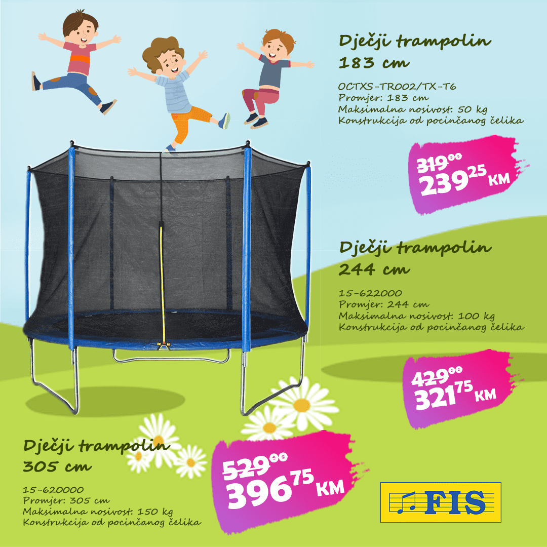 FIS akcija trampoline JANUAR i FEBRUAR 2023. Snizenje traje do 21.2.2023. FIS akcija 03 FIS akcija trampoline JANUAR i FEBRUAR 2023. Snizenje traje do 21.2.2023. FIS akcija 03