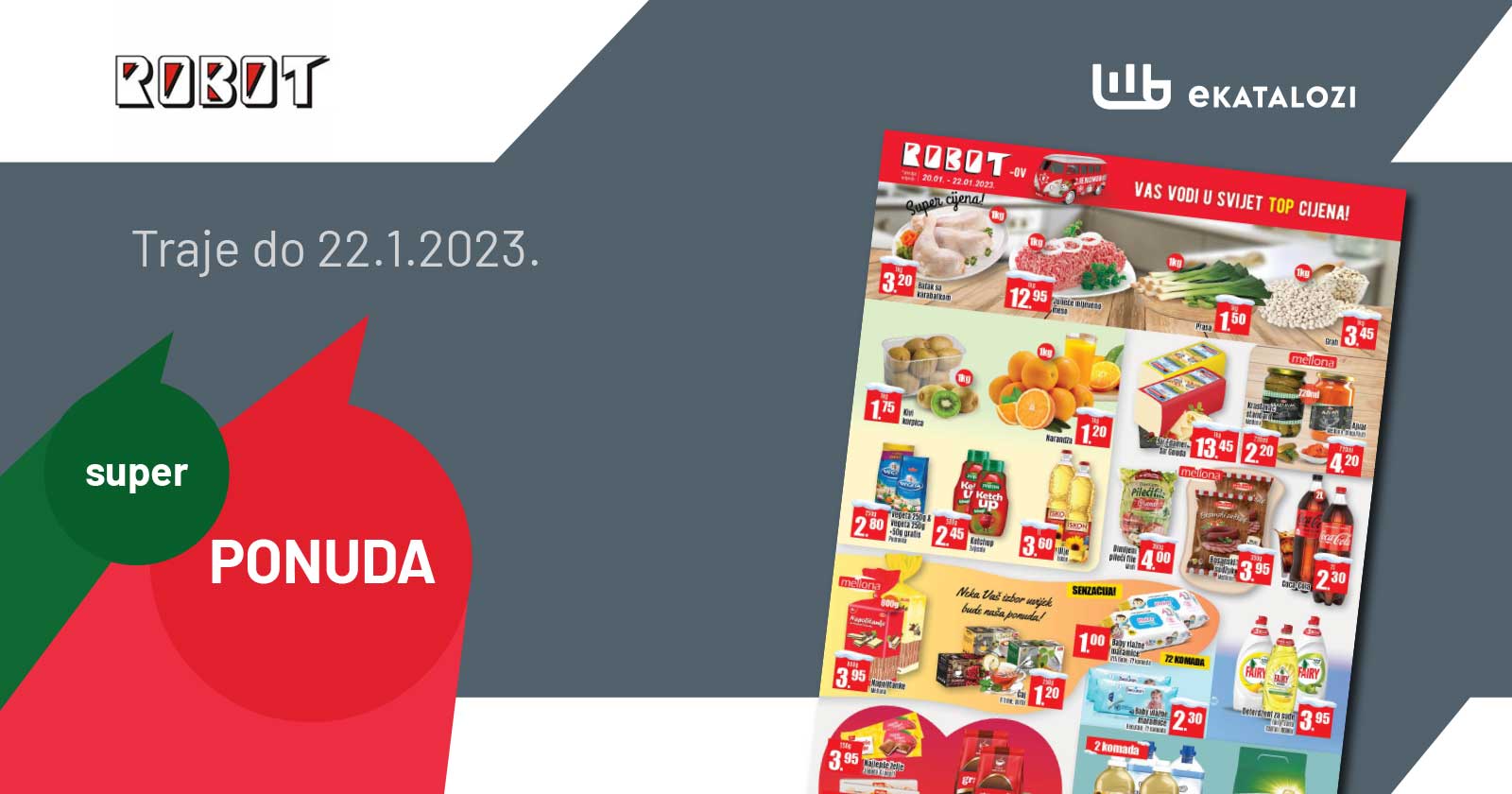 ROBOT Vikend akcija JANUAR 2023. Snizenje traje od 20.1. do 22.1.2023. ROBOT akcija