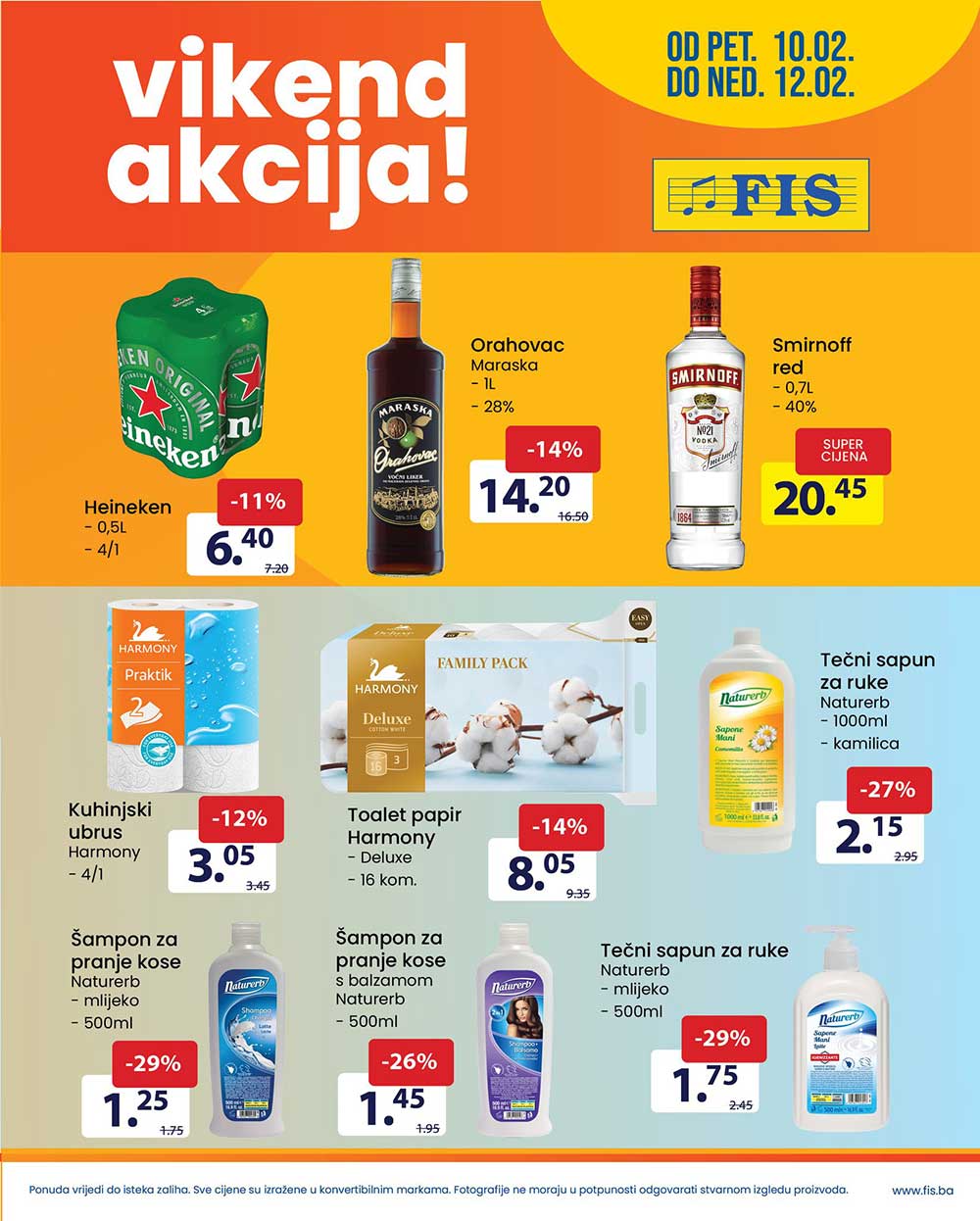 FIS Vikend akcija FEBRUAR 2023. Snizenje traje od 10.2. do 12.2.2023. FIS Vikend akcija 03