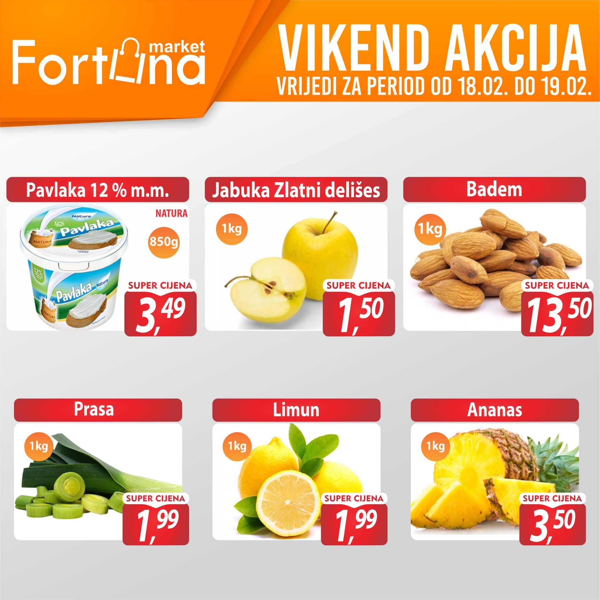 FORTUNA Vikend akcija FEBRUAR 2023. Snizenje traje 18.2. i 19.2.2023. FORTUNA Vikend akcija 02