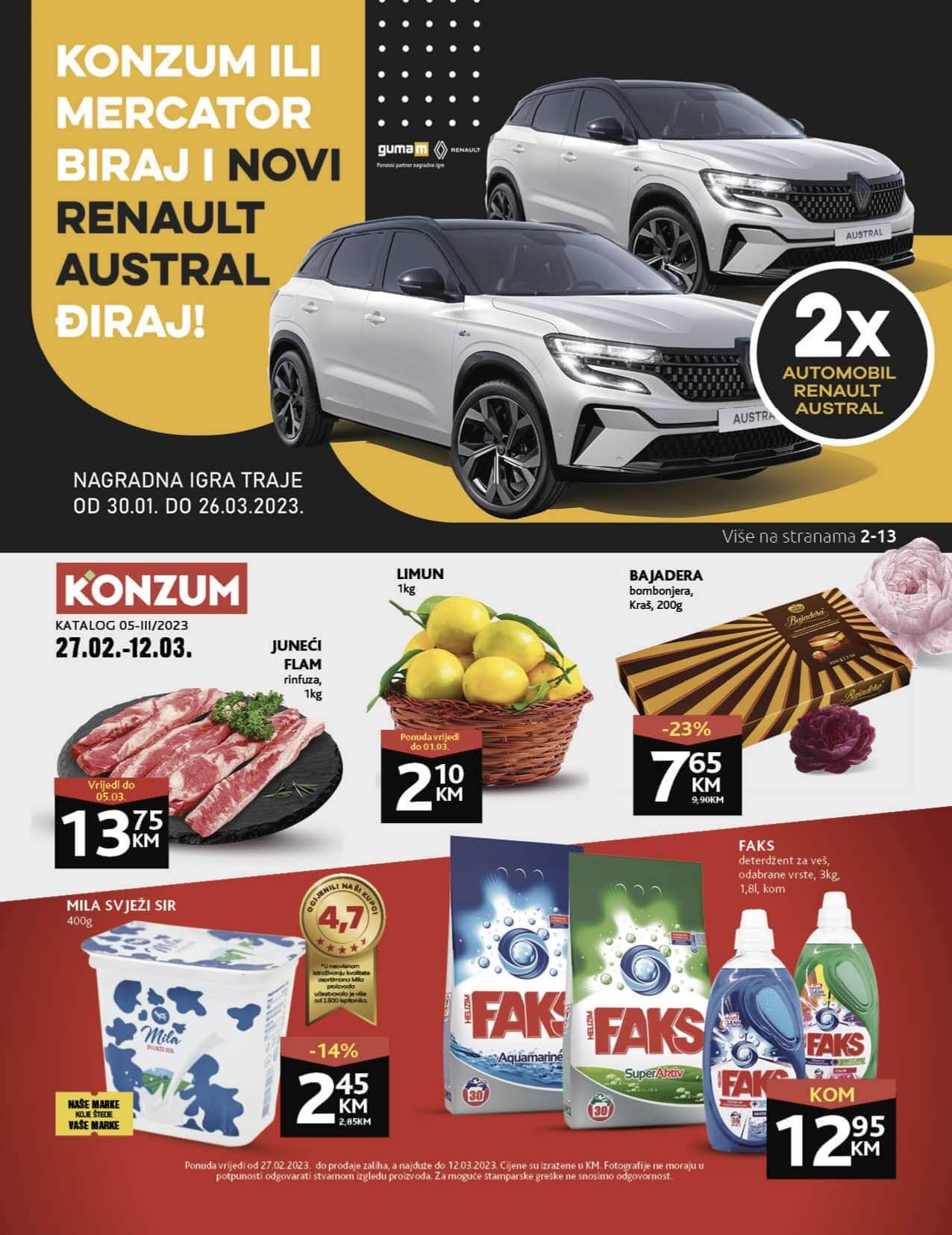 KONZUM akcija MART 2023. Snizenje traje od 27.2. do 12.3.2023. page 0001