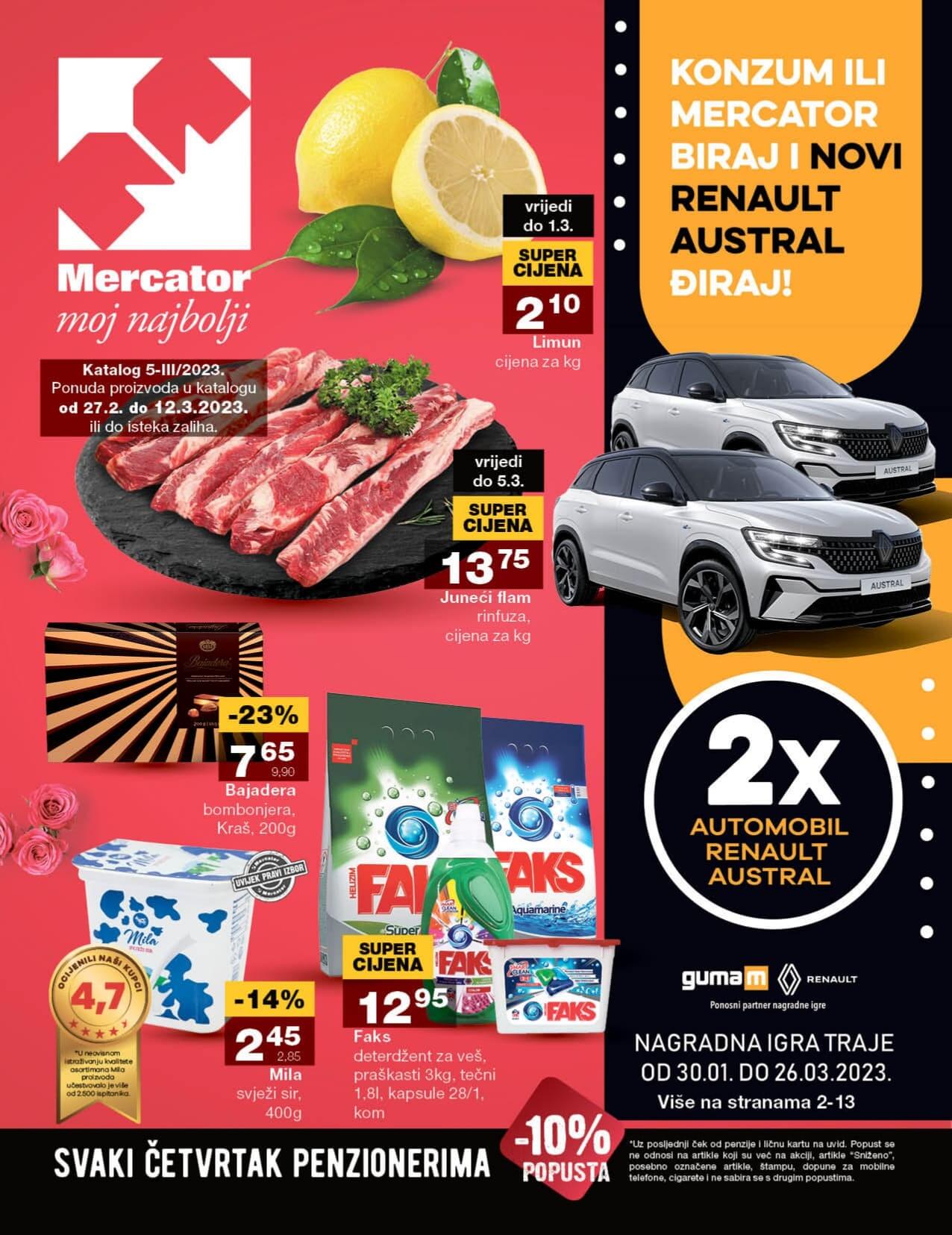 MERCATOR akcija MART 2023. Snizenje traje od 27.2. do 12.3.2023. page 0001