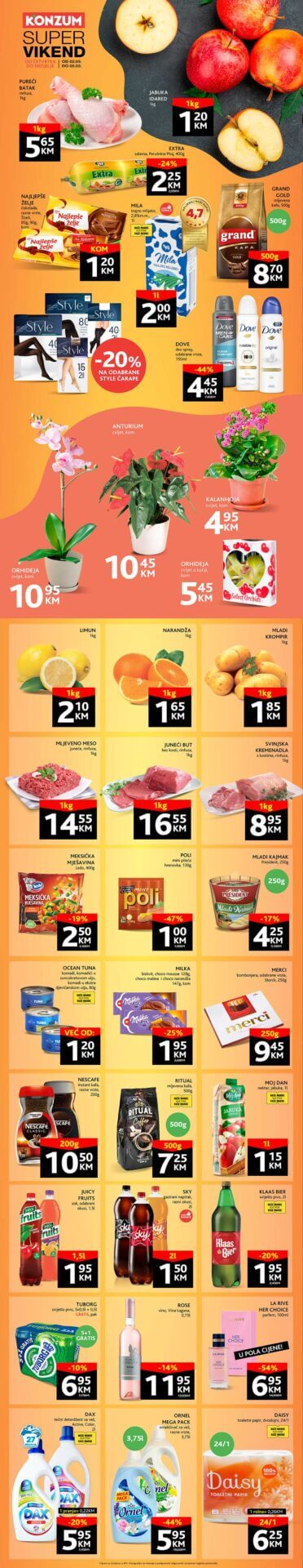 KONZUM Vikend akcija MART 2023. Snizenje traje od 2.3. do 5.3.2023. KONZUM Vikend akcija