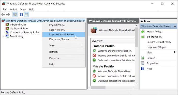 windows zaštitni zid: 5 načina za resetovanje postavki