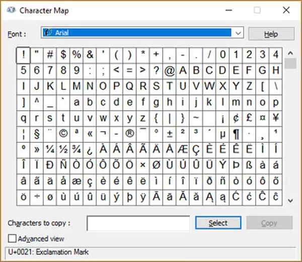 Posebni simboli i emotikoni - kako ih uneti pomoću tastature u Windows-u? karta karaktera