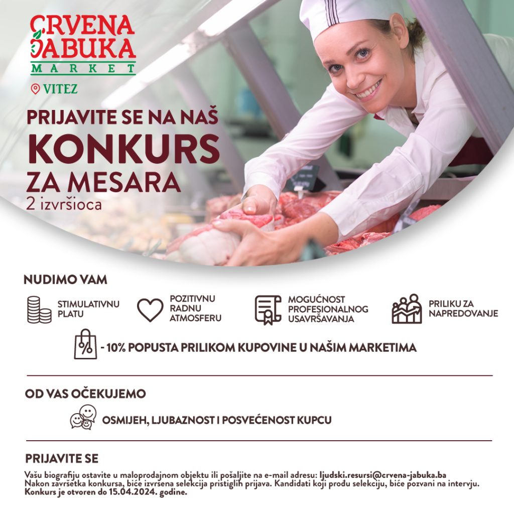 crvena jabuka vitez zapošljava na poziciju mesara