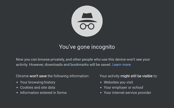 Zablude o razinama sigurnosti u privatnim ili "inkognito" na rad web preglednika