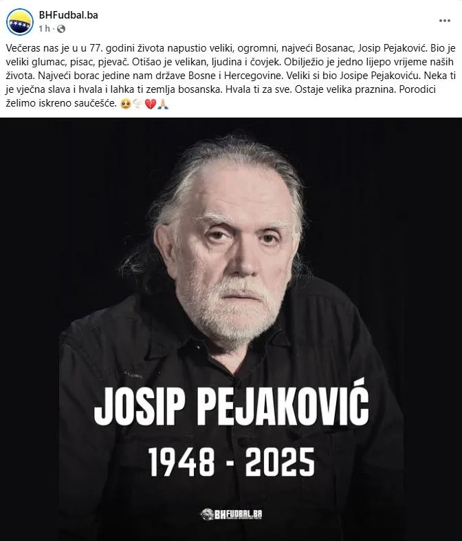 Preminuo Josip Pejaković: Otišao je bard bh. pozorišta i glumišta