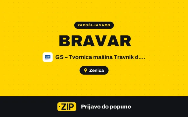 GS – Tvornica mašina Travnik d.o.o. zapošljava: Bravar (Zenica)