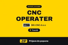 MK-CNC d.o.o zapošljava: CNC operater (Travnik)