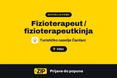 Turističko naselje Čardaci zapošljava: Fizioterapeut / fizioterapeutkinja (Vitez)